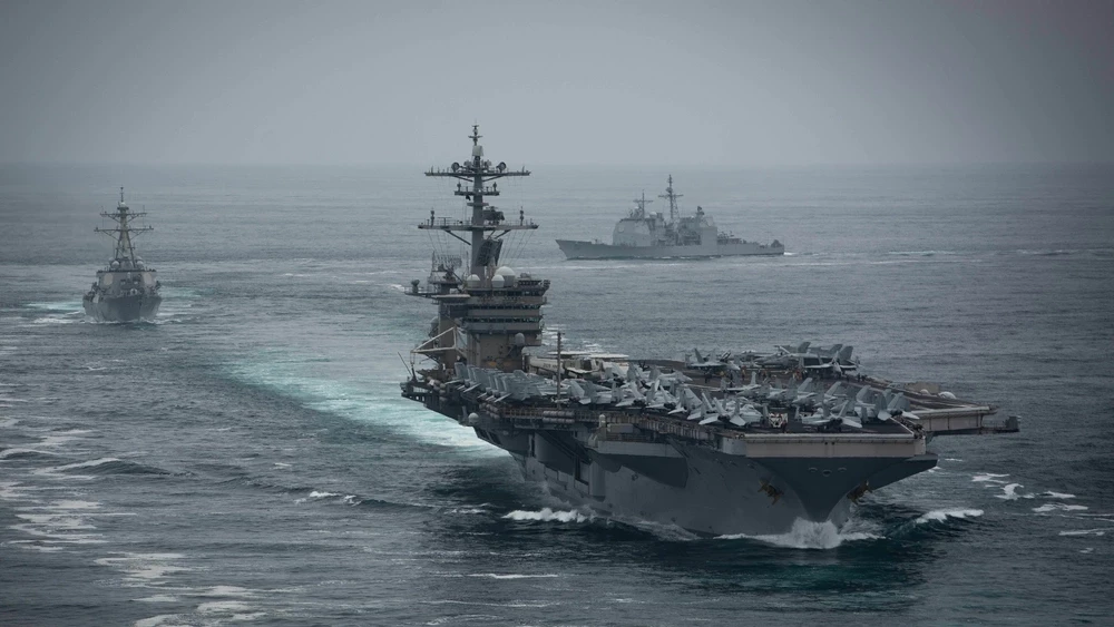 US carrier USS Theodore Roosevelt leaves Middle East