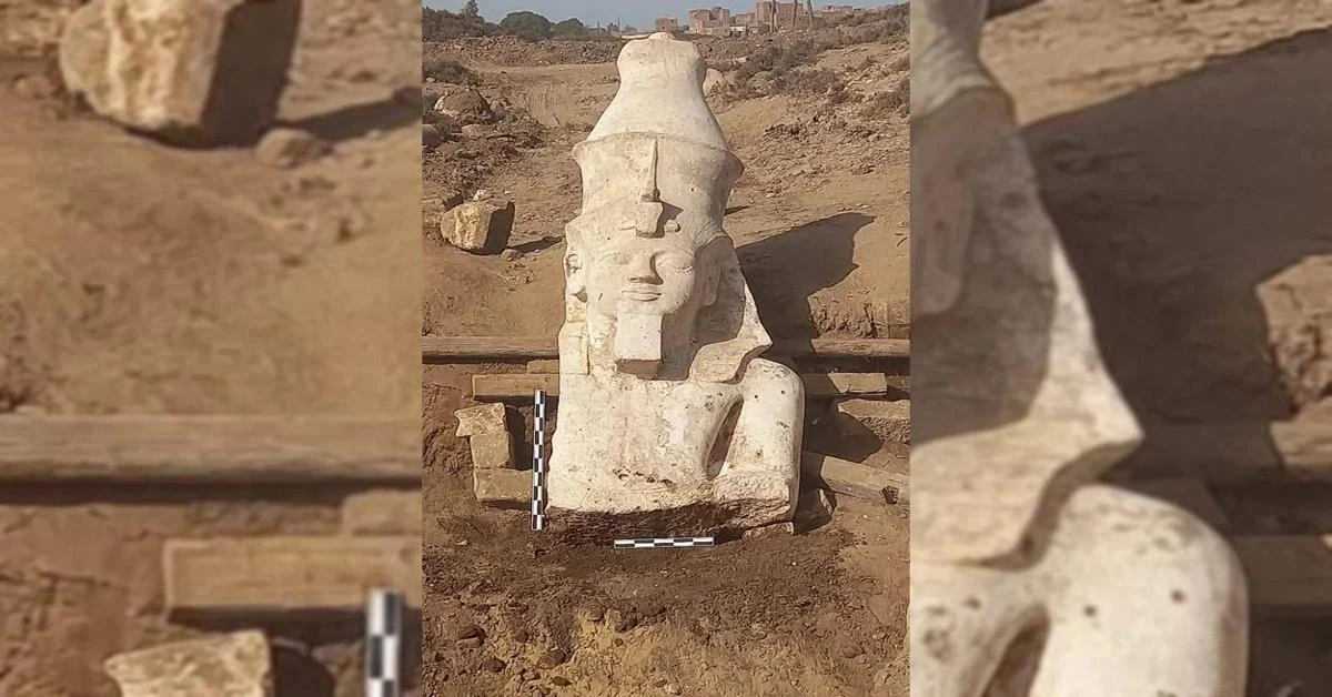 Archaeological excavations in Egypt reveal giant statue