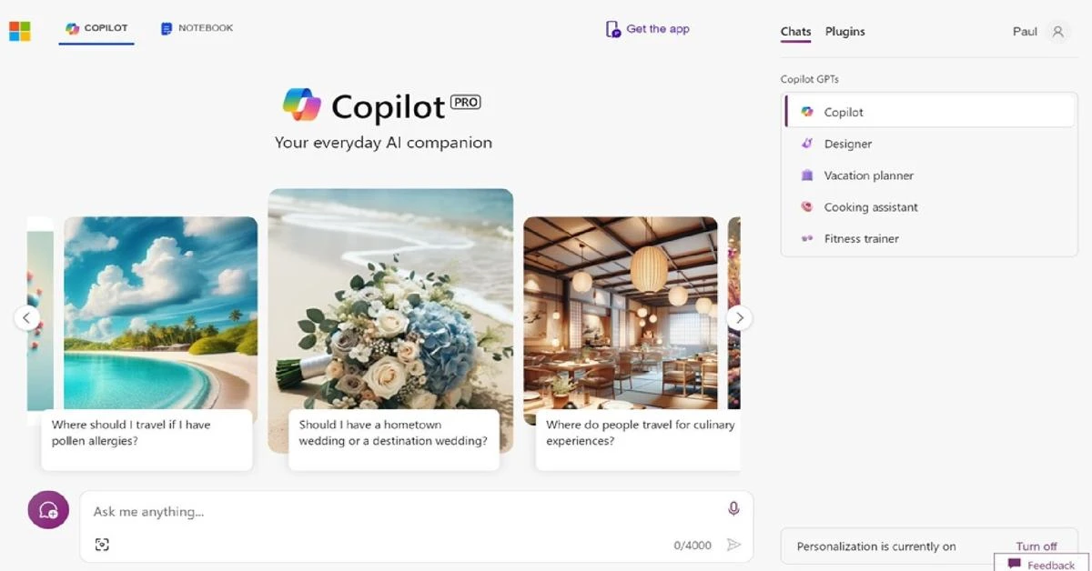 Microsoft incorporates 4 personalized GPTs into Copilot