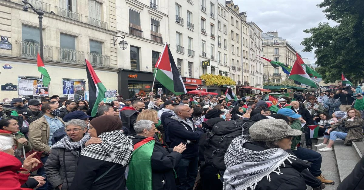 'No Olympic Games for Genocide': Parisians protest in support of Palestine