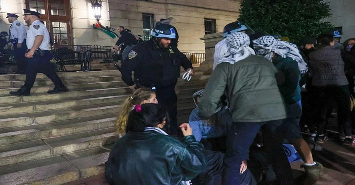 Police disperse pro-Palestine demonstration at Columbia University