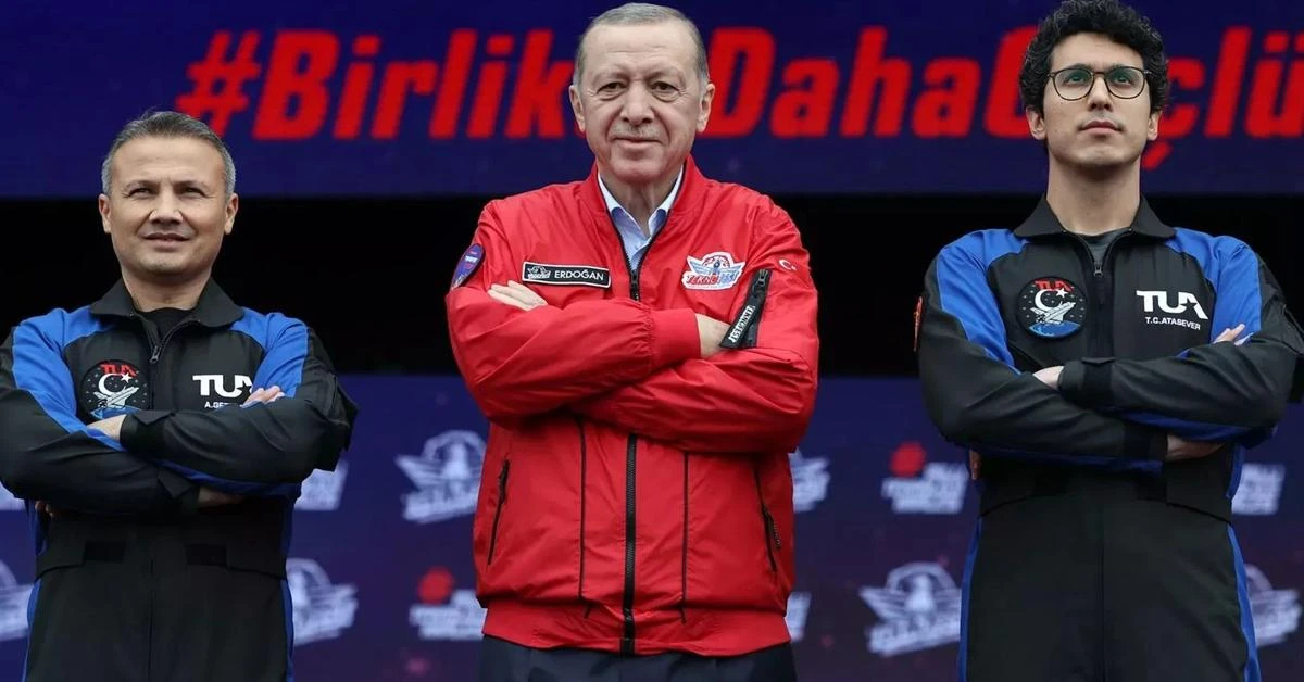 President Erdogan thanks country’s 1st space traveler for successfully completing ISS mission