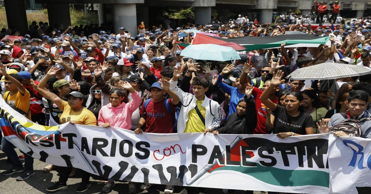 Students protest in support of Palestine in Venezuela