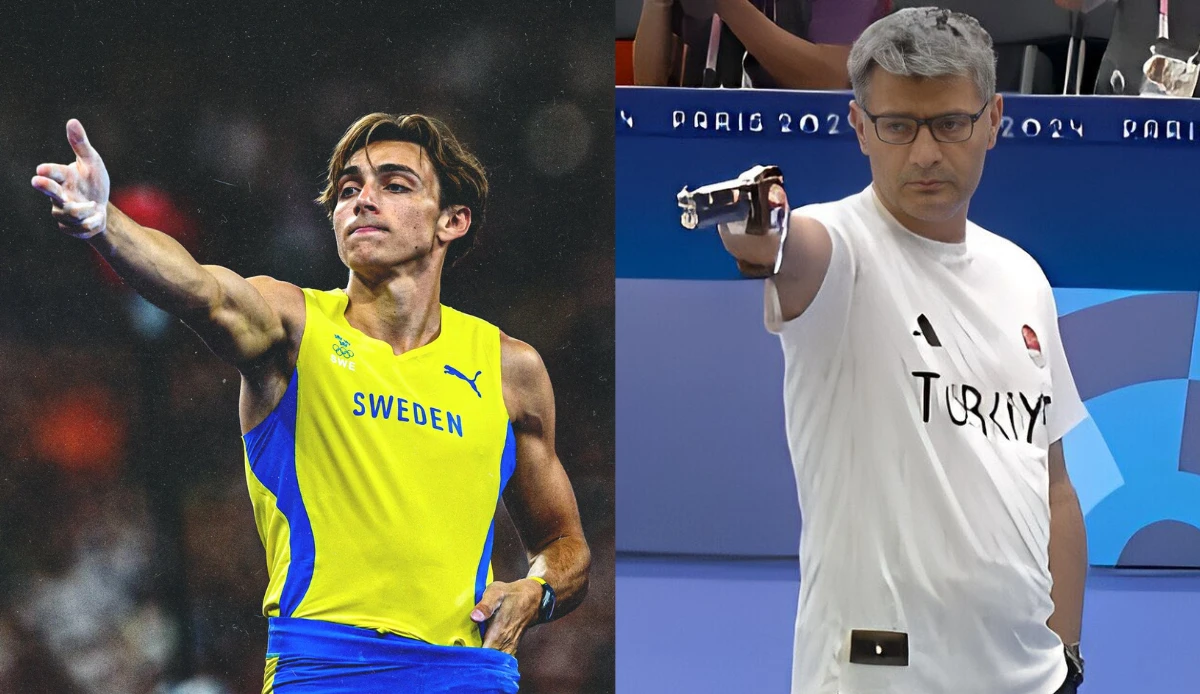 Armand Duplantis breaks pole vault record and emulates Dikec's iconic pose