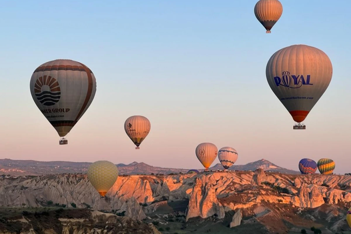 Hot air balloons soar