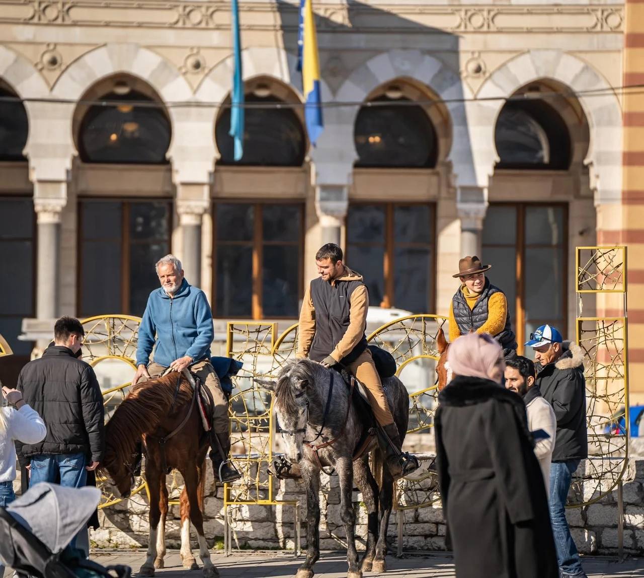 Spanish Muslims retracing the ancient pilgrimage route arrive in Sarajevo, February 6, 2025.