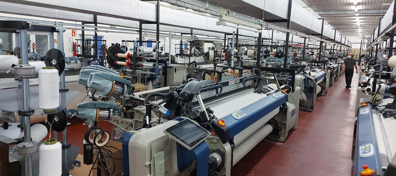 Textile production machinery inside Akin Textile’s factory