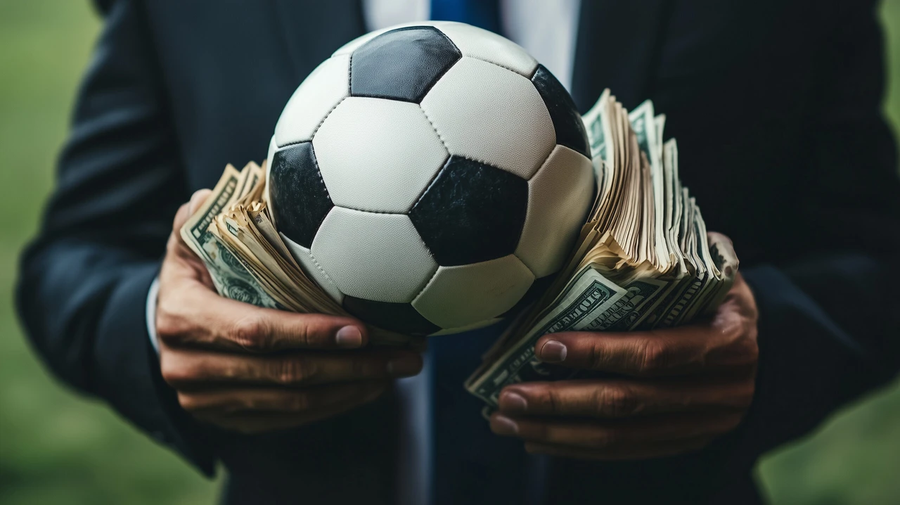 A person in a suit holding a football