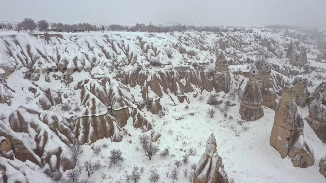 Snowfall in Cappadocia