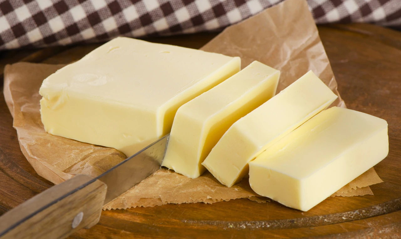 Butter on cutting board