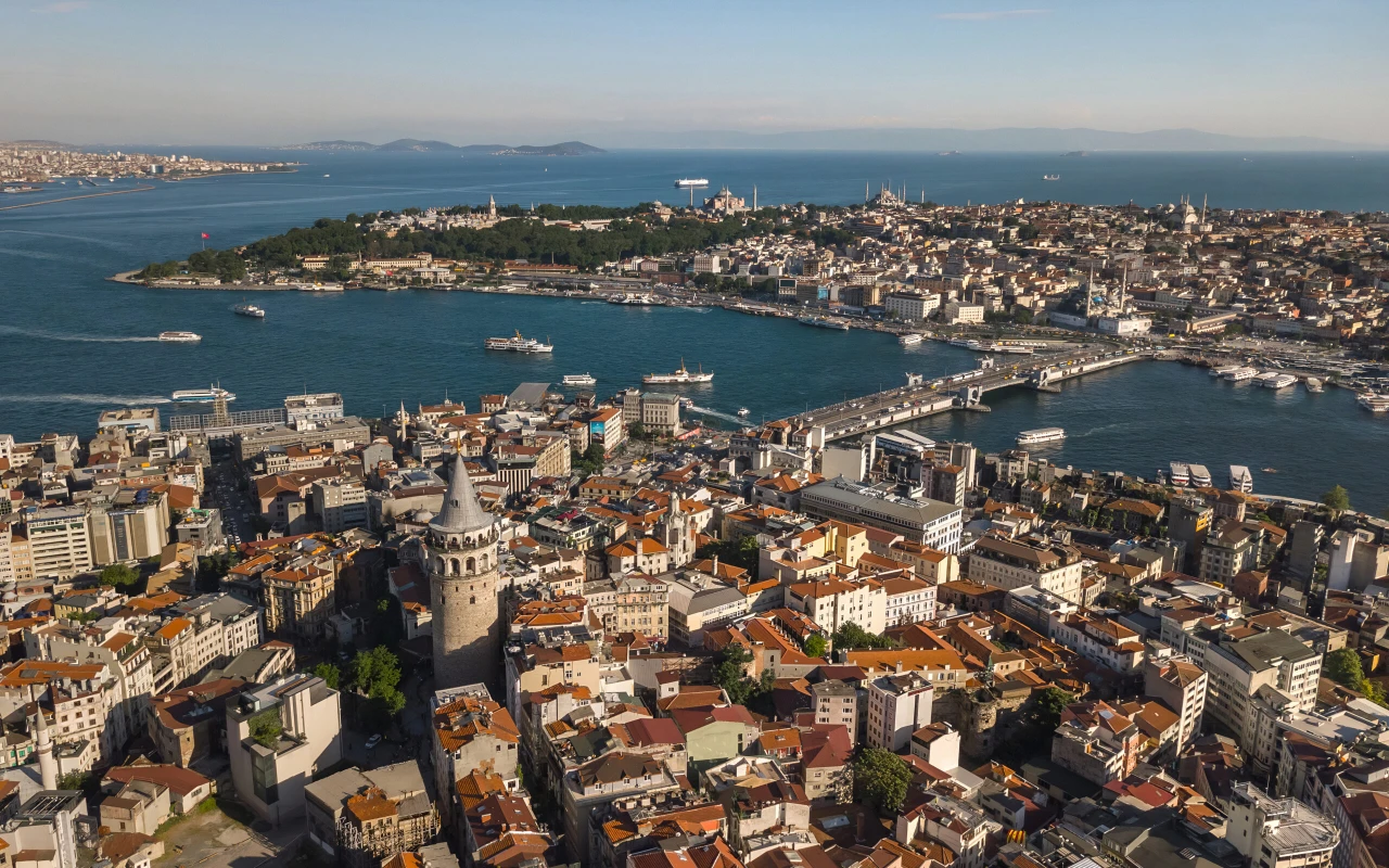 High angled view of Istanbul. Aerial view