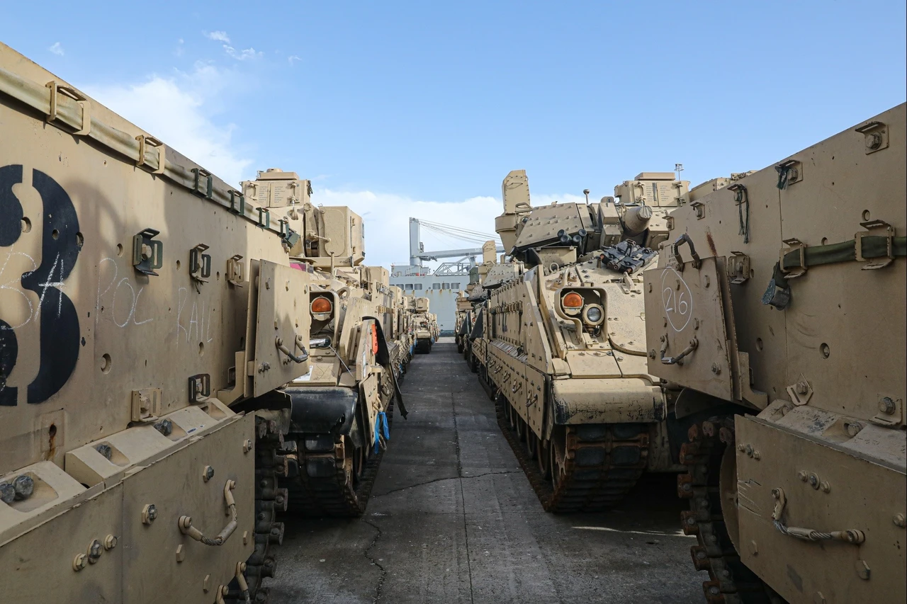 US military vehicles seen at US military base in Alexandraoupoli