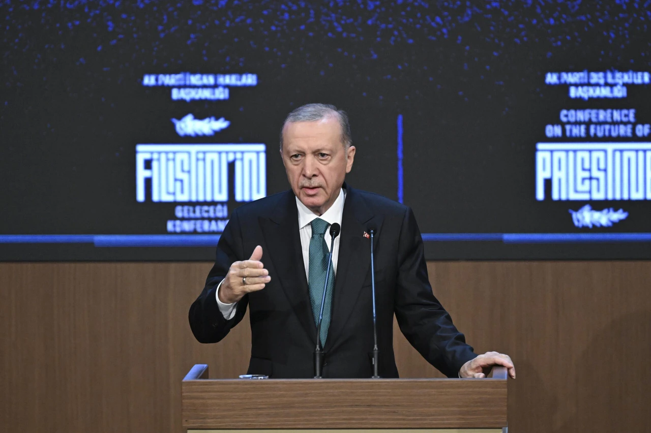 Türkiye stands firm against Israel's atrocities, Erdogan says, at future of Palestine conference