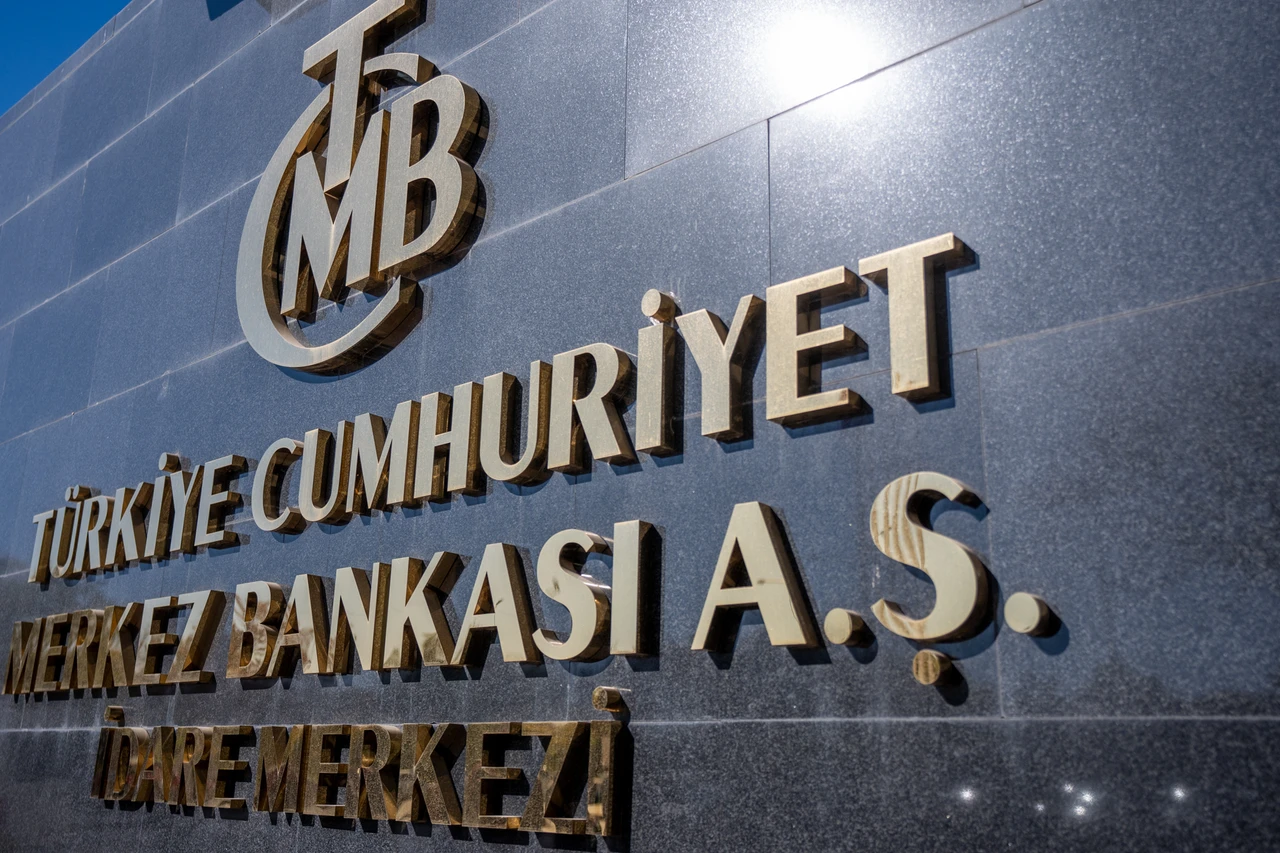 Emblem of Turkish Central Bank can be seen at its headquarters, in Ankara, Türkiye, Nov. 8, 2024. (AA Photo)