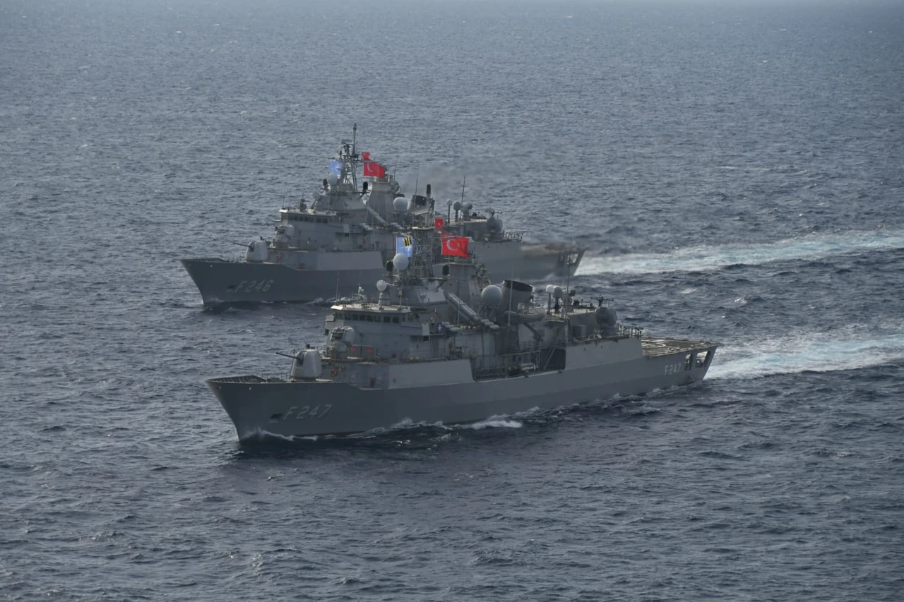 "Flagship of NATO Standing Maritime Group-2, TCG Kemalreis, and TCG Salihreis