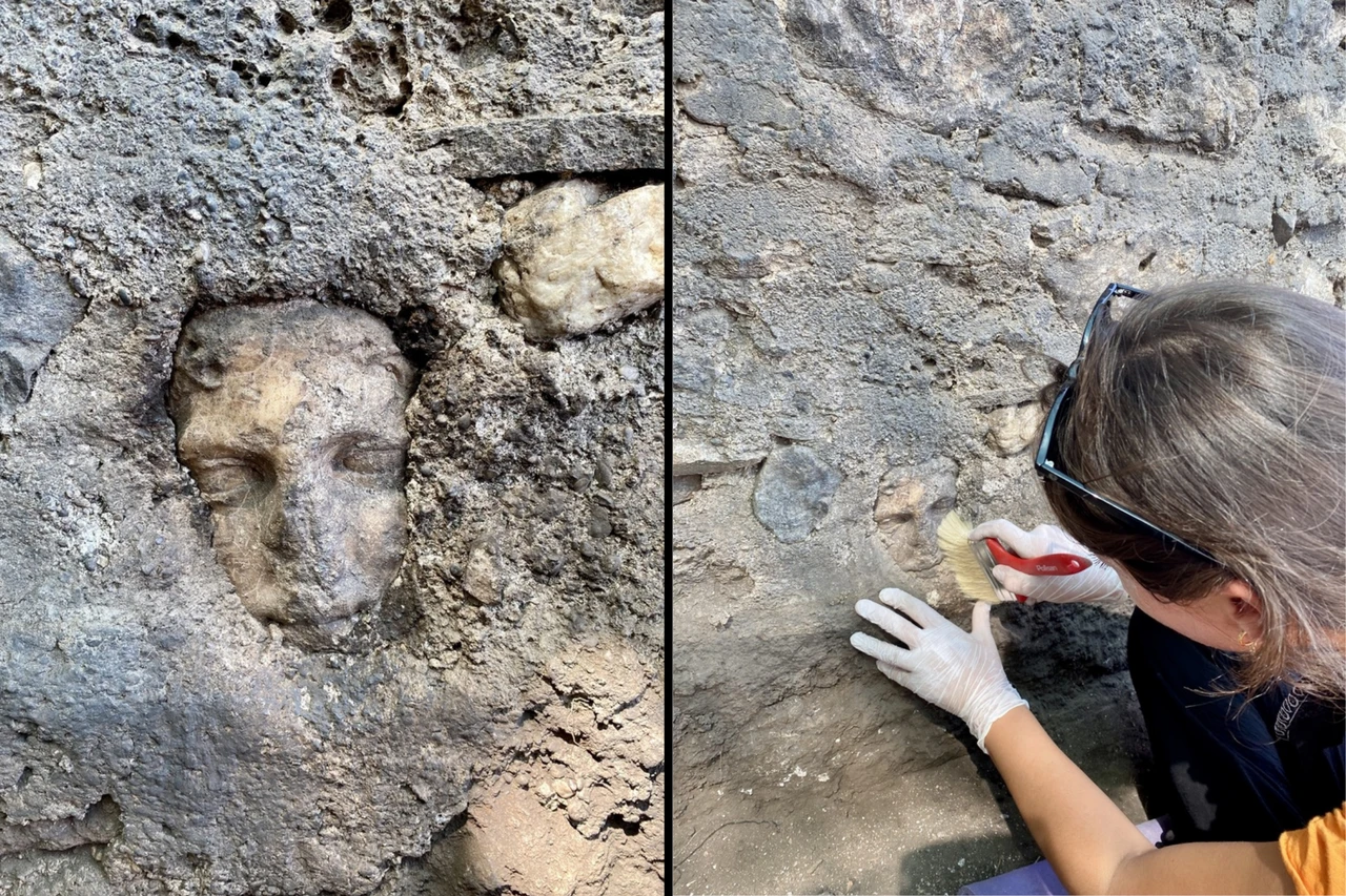 Ancient Greek god’s head found peeping out of Fethiye Castle