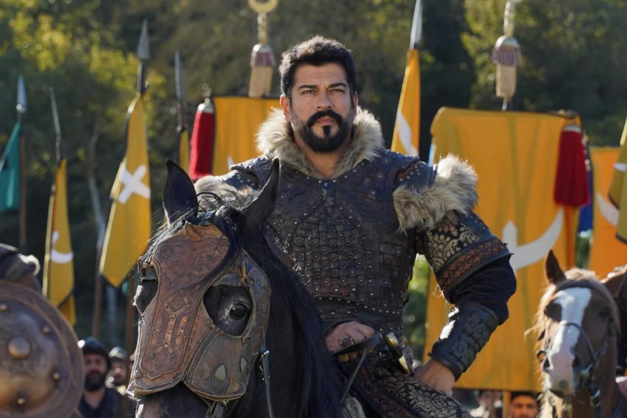 Burak Ozcivit in costume for the shooting of Kurulus: Osman