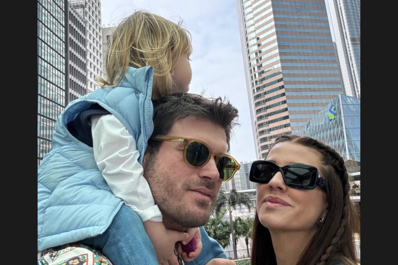 Turkish actor Kivanc Tatlitug, wife Basak Dizer, and their son enjoy a day out in Hong Kong