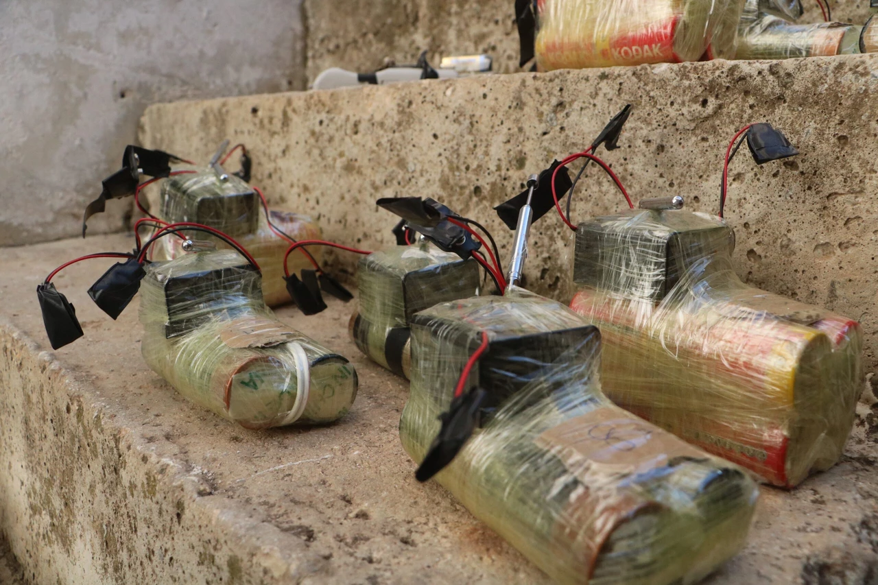 Explosives seized in Tel Rifaat during Syrian National Army's operation