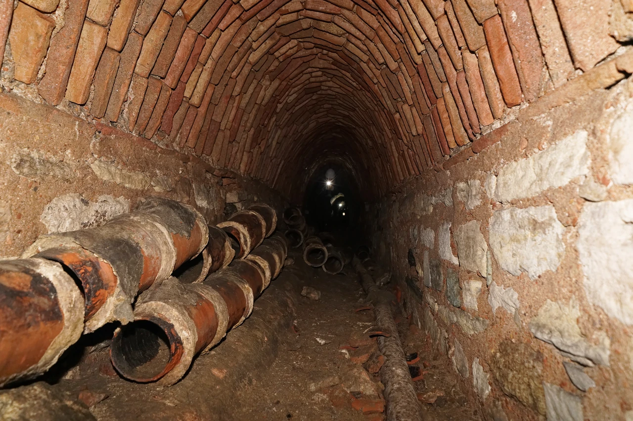 Underground structures beneath Hagia Sophia, Istanbul, Türkiye, January 3, 2024. (AA Photo)