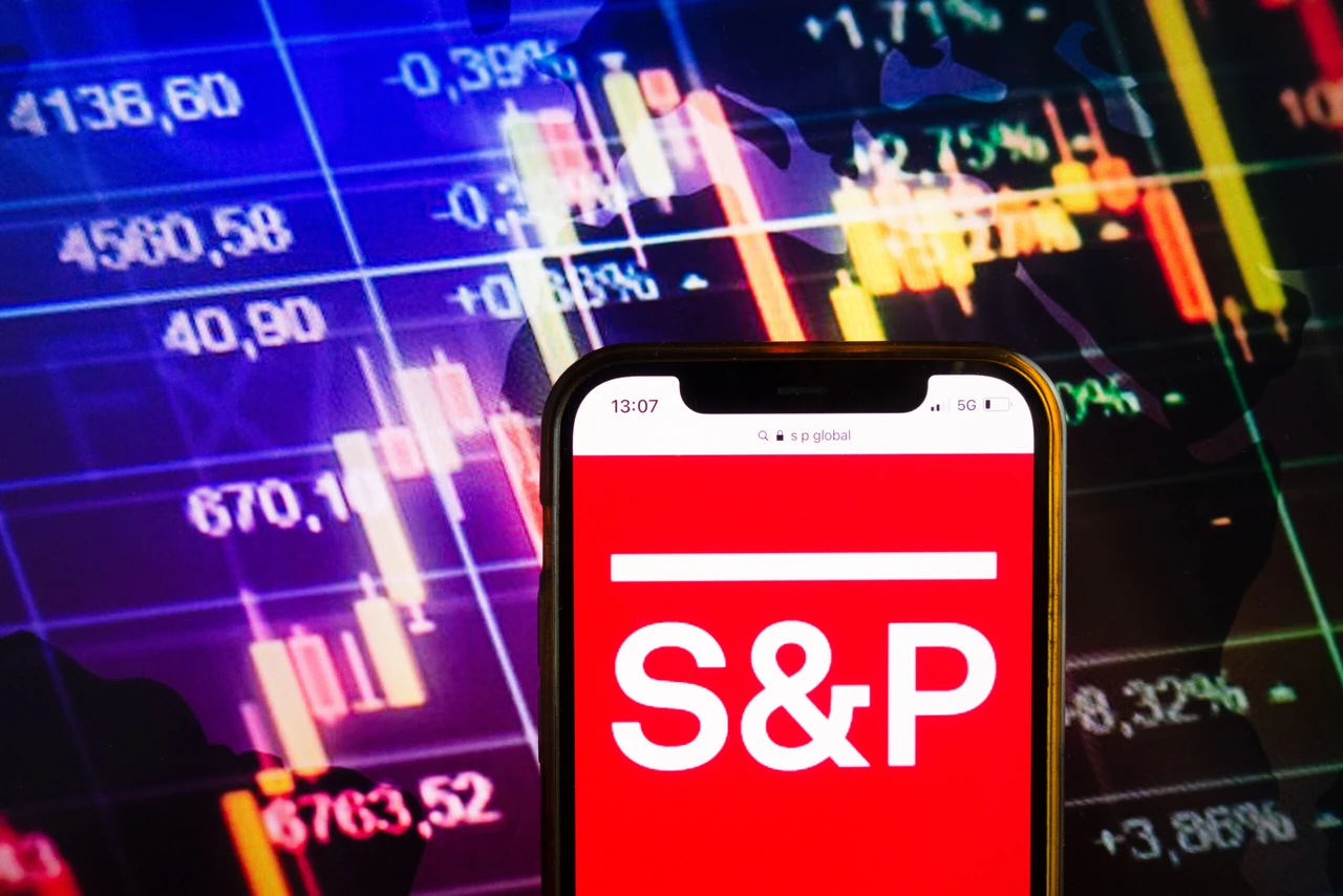 Smartphone displaying logo of S&P Global