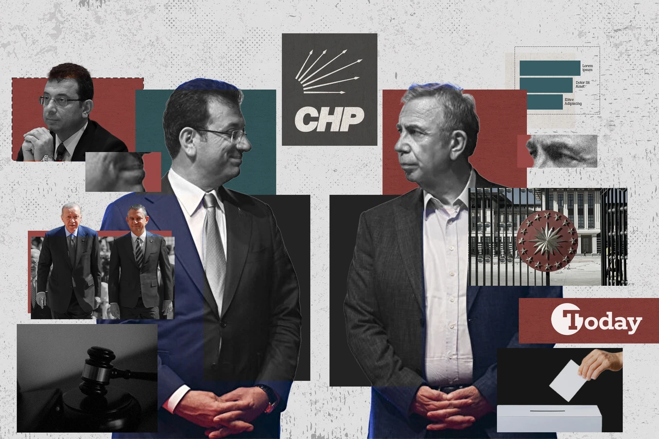 The mayor of Istanbul from the Republican People's Party (CHP), Ekrem Imamoglu, and the mayor of Ankara, Mansur Yavas, alongside visuals of Erdogan-Ozel and the Presidential Sea