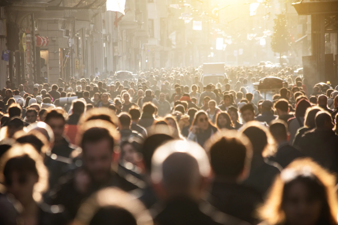 A busy pedestrian street in Istanbul