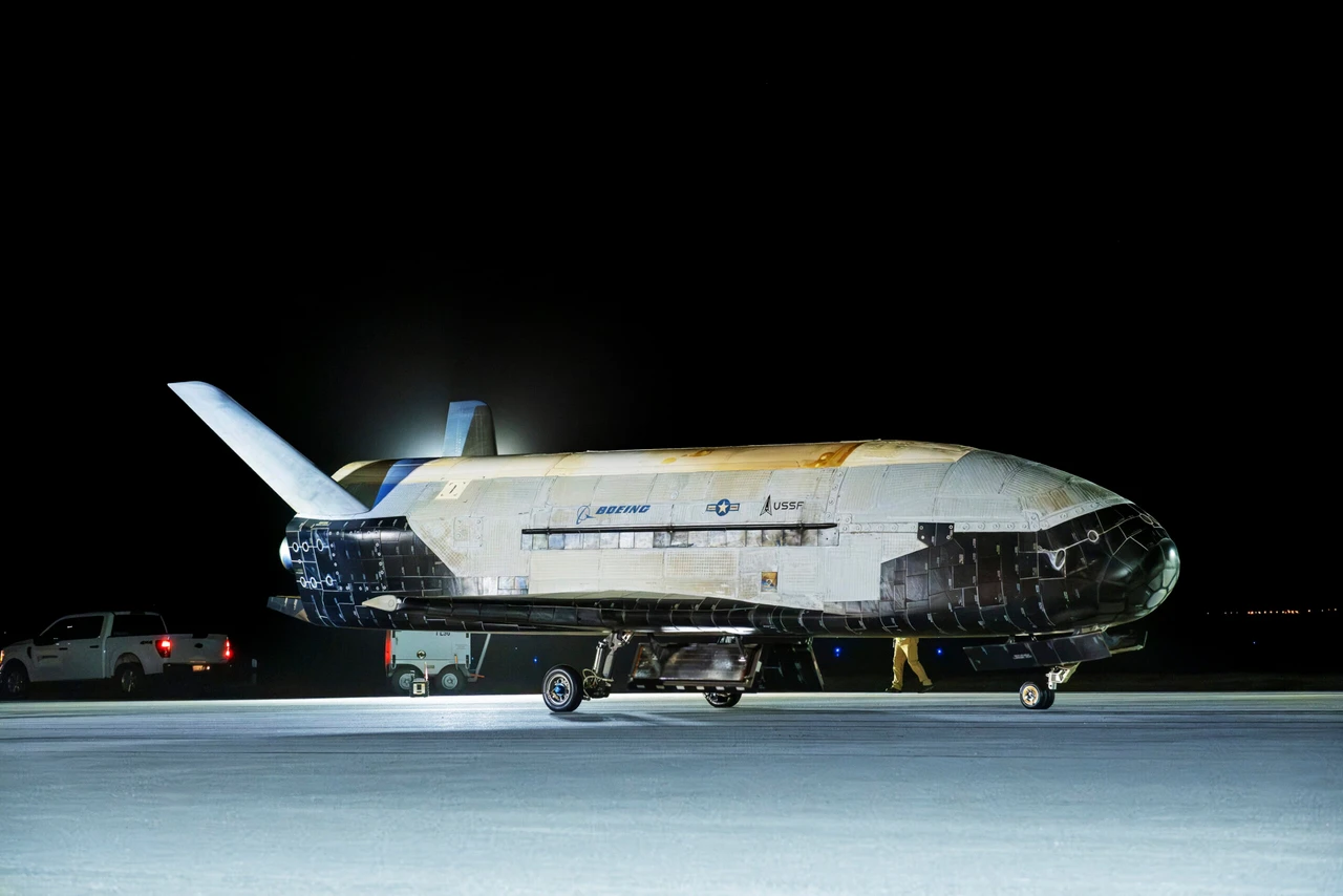 X-37B Orbital Test Vehicle-7 (OTV-7) landing at Vandenberg Space Force Base, Calif., March 7, 2025.