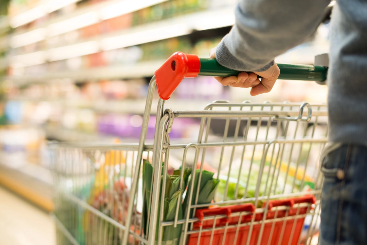 person shopping in a supermarket