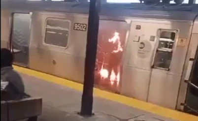 Man arrested for setting woman on fire on NYC subway