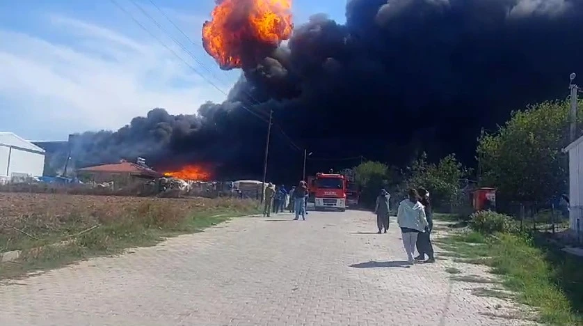 Fire breaks out at chemical paint factory in Türkiye's Tekirdag