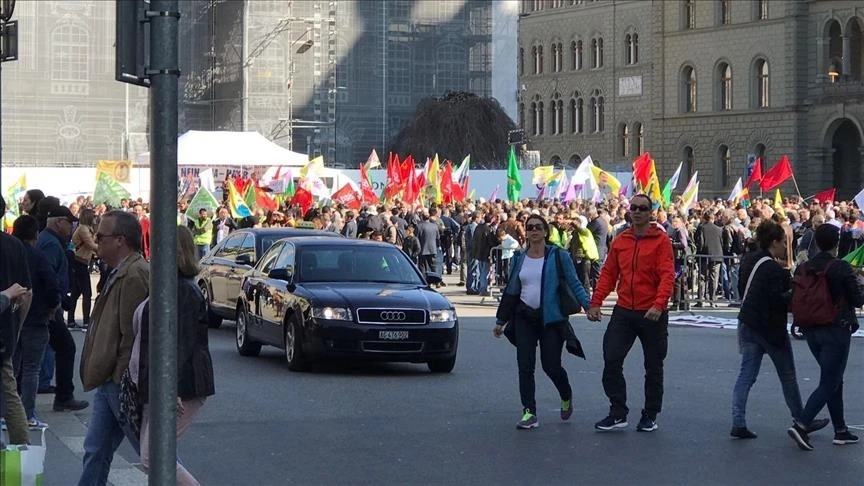 Photo shows rally organized by PKK terror group