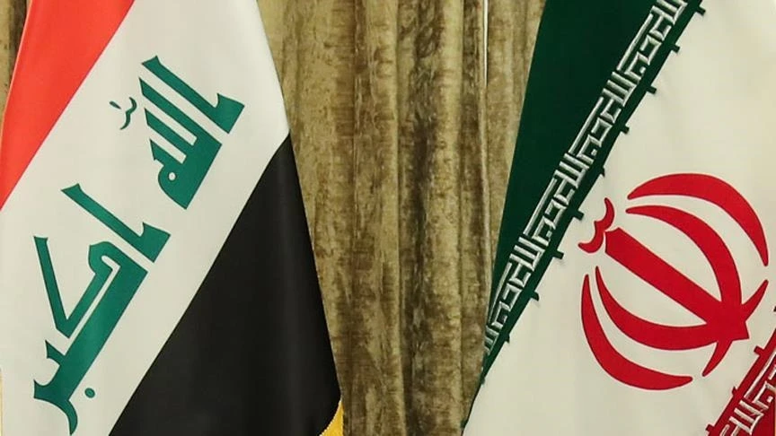 Iranian and Iraqi flags.