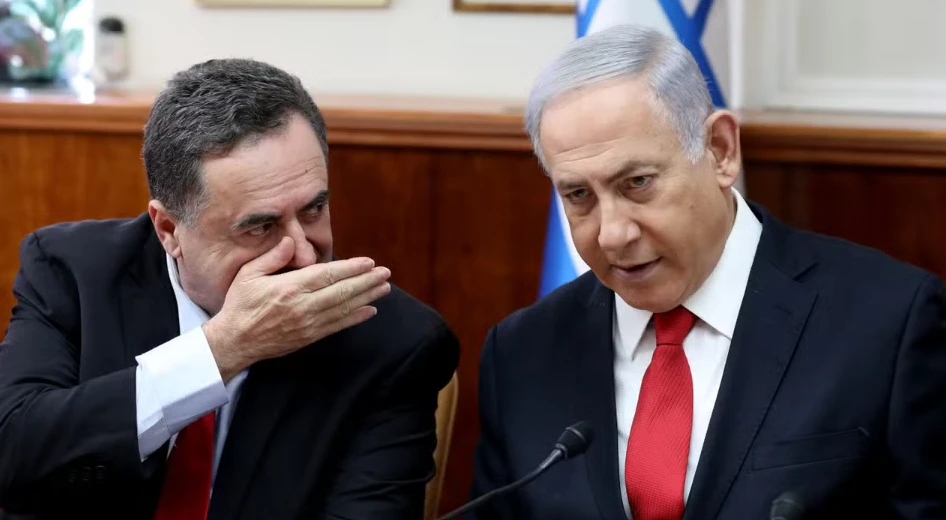 Israel Katz and Israeli Prime Minister Benjamin Netanyahu