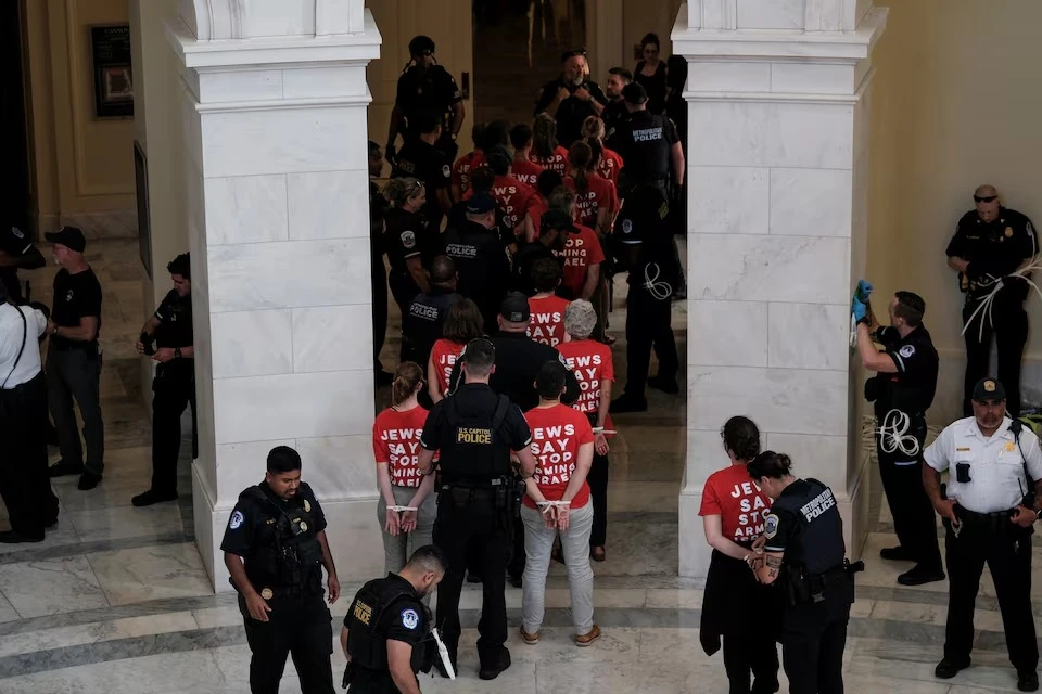 Jewish activists arrested protesting US support for Israel