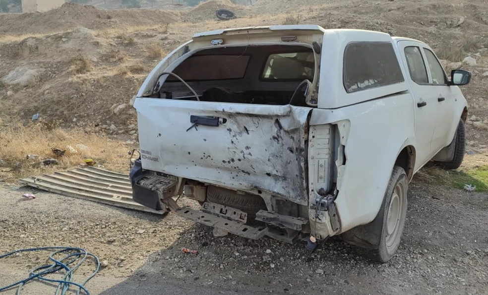 Photo shows PKK attacked truck