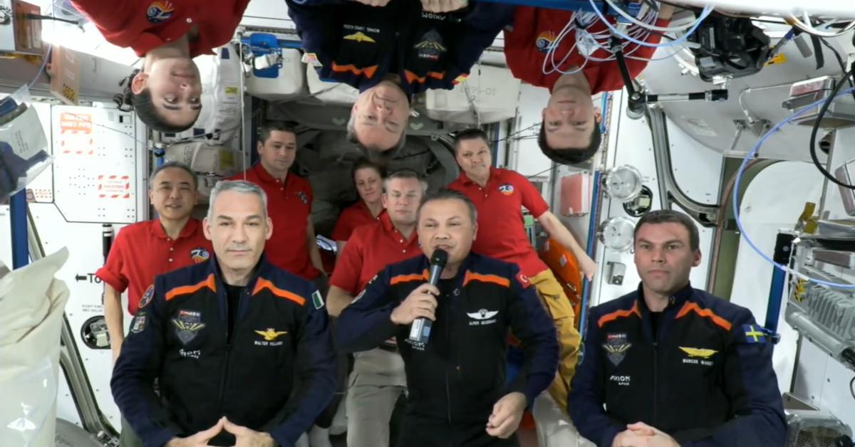 Gezeravci, the first Turkish astronaut, spoke at the farewell ceremony of the Ax-3 crew on the station