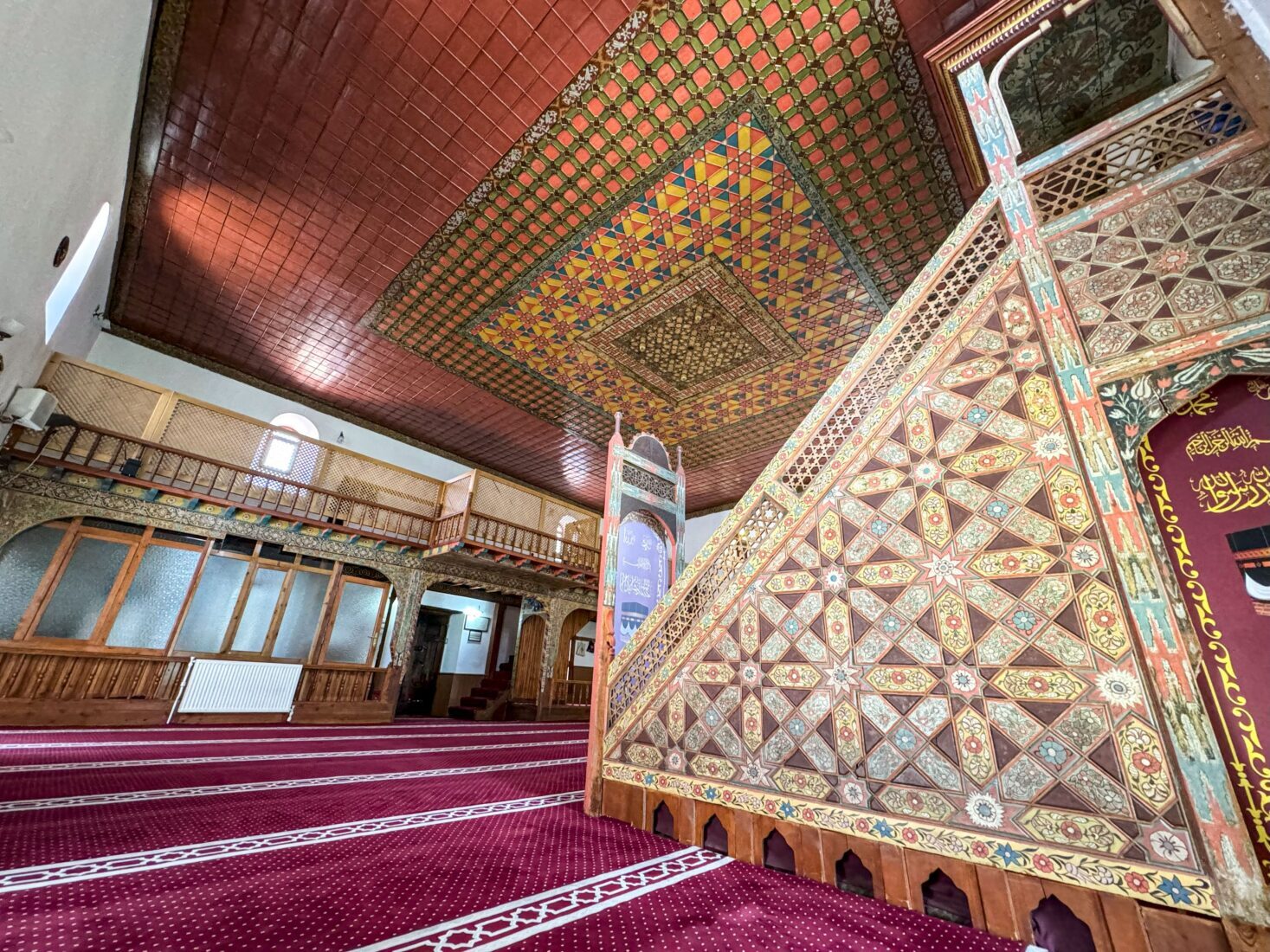 600-year-old mosque's intriguing wooden ceiling motifs captivate visitors