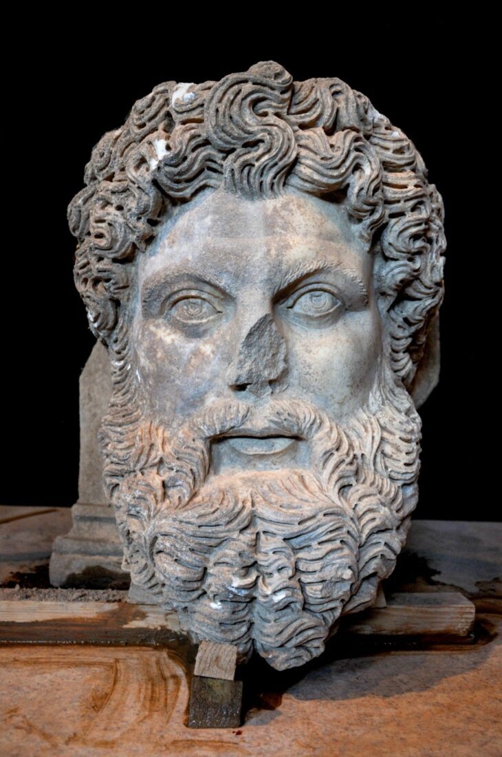 Exciting discovery in Türkiye's Aphrodisias as colossal head of Zeus unearthed