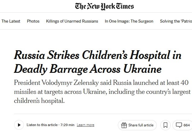 Western media bias? Closer look at NYT's reporting on Gaza and Ukraine attacks