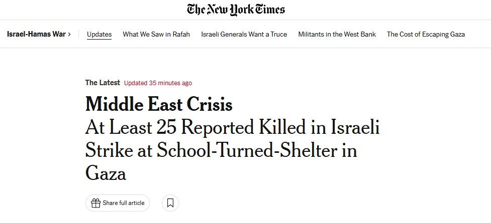 Western media bias? Closer look at NYT's reporting on Gaza and Ukraine attacks