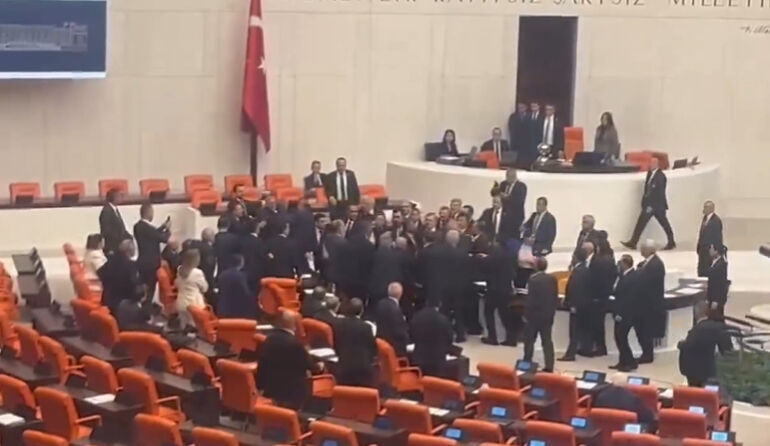 Turkish Parliament erupts into brawl over 'theft' accusations