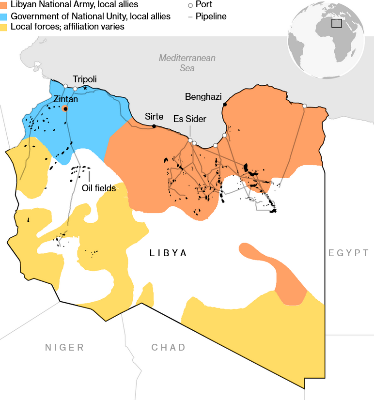 Libya's eastern government halts oil production and exports