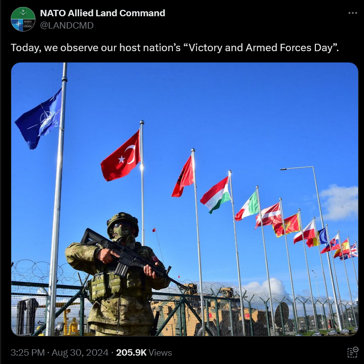 NATO deletes Türkiye's Victory Day tweet after backlash, again