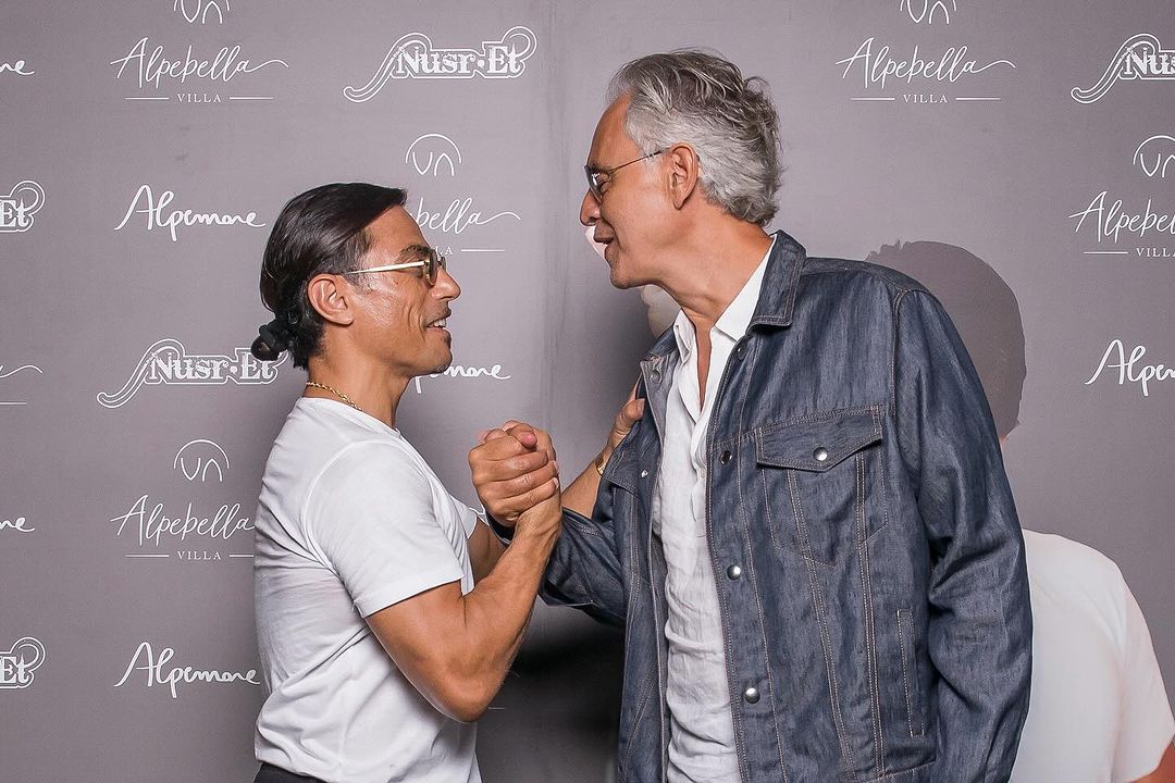 Andrea Bocelli praises controversial ‘Salt Bae’ chef, Nusret at fancy dinner in Italy