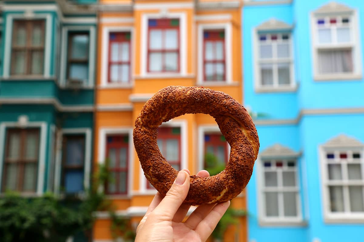 A taste of tradition with every bite, street food Simit.