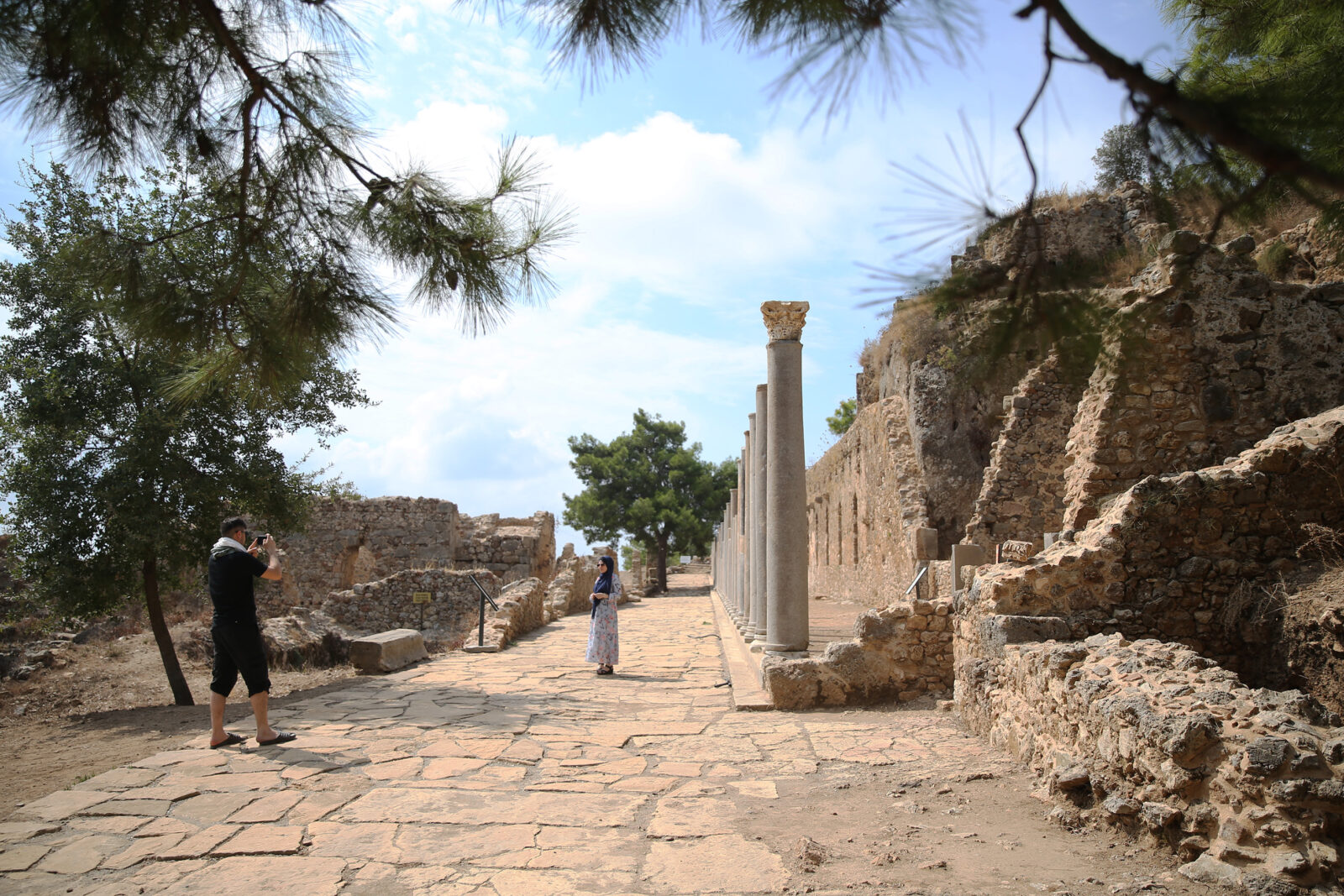 2,000-year-old columns in Türkiye's ancient city of Syedra re-erected