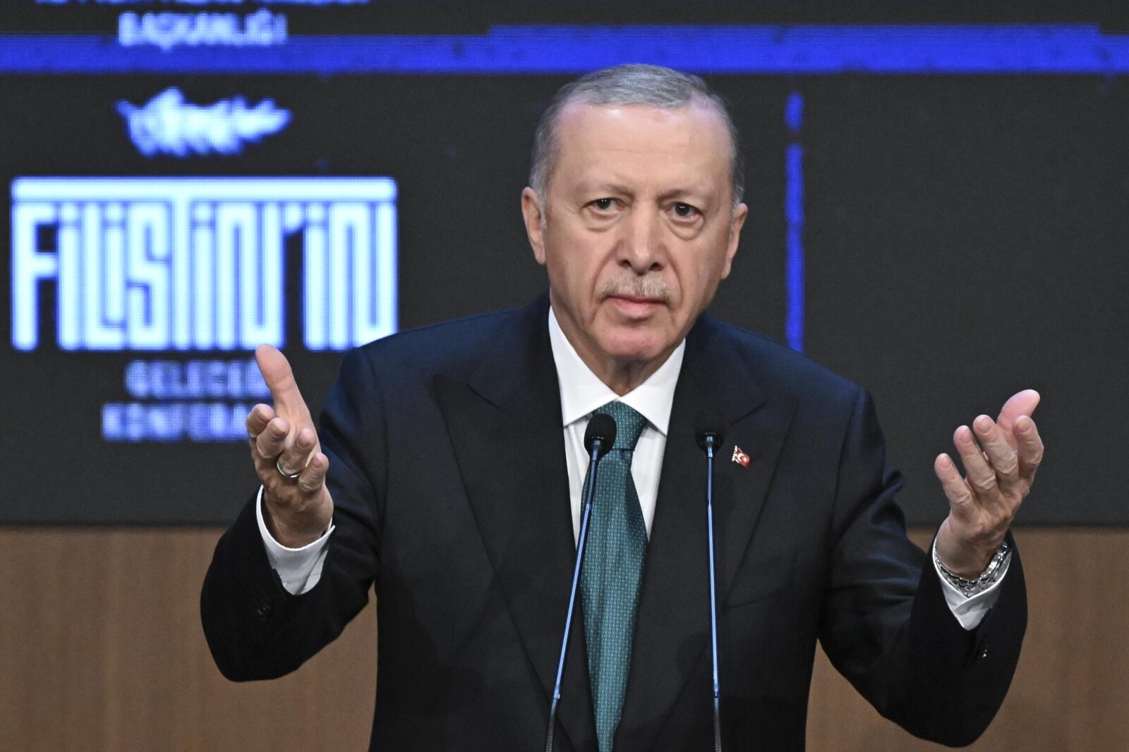 Türkiye stands firm against Israel's atrocities, Erdogan says, at future of Palestine conference