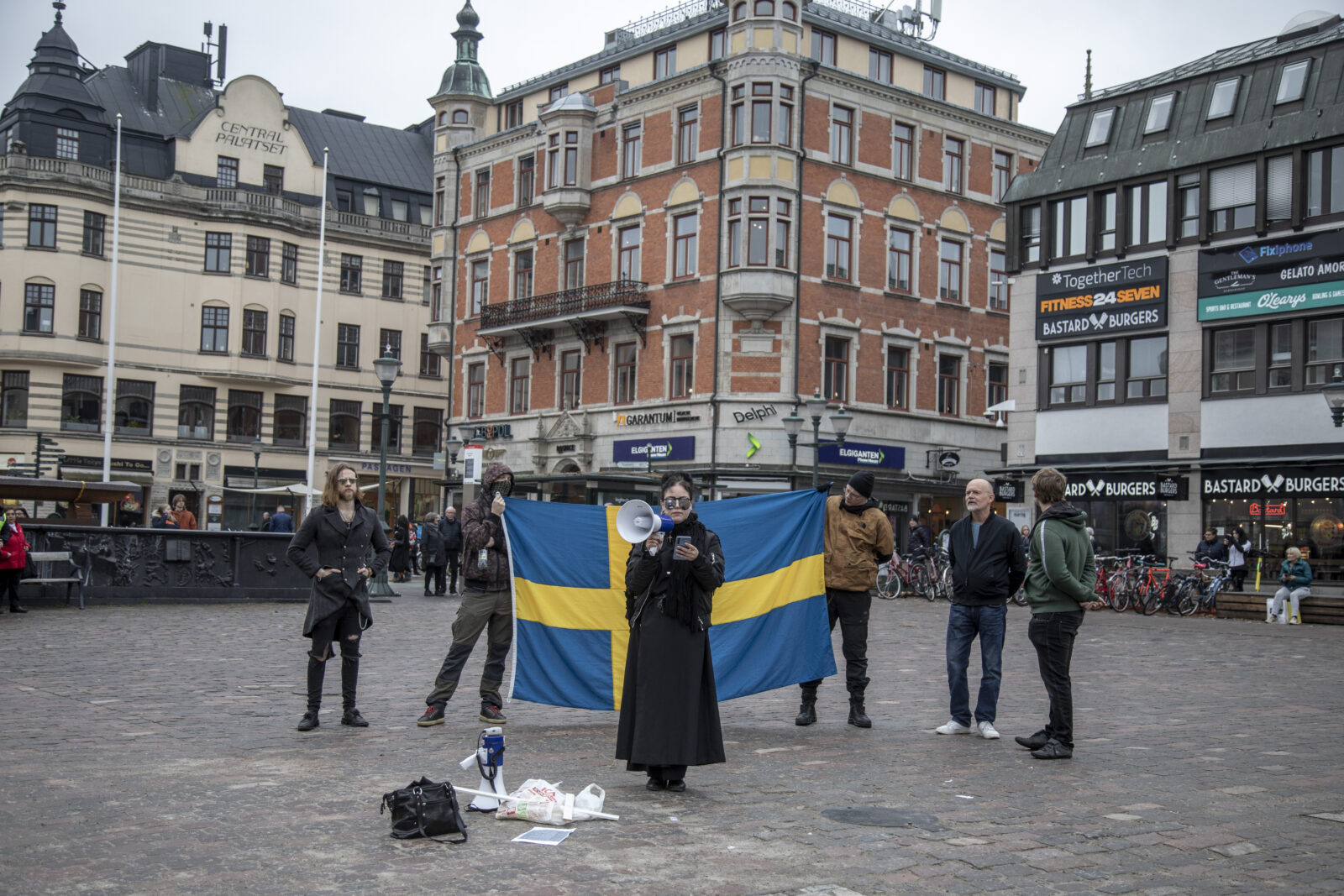 Anti-Islamic demonstration led by Jade Sandberg held in Sweden's Linkoping