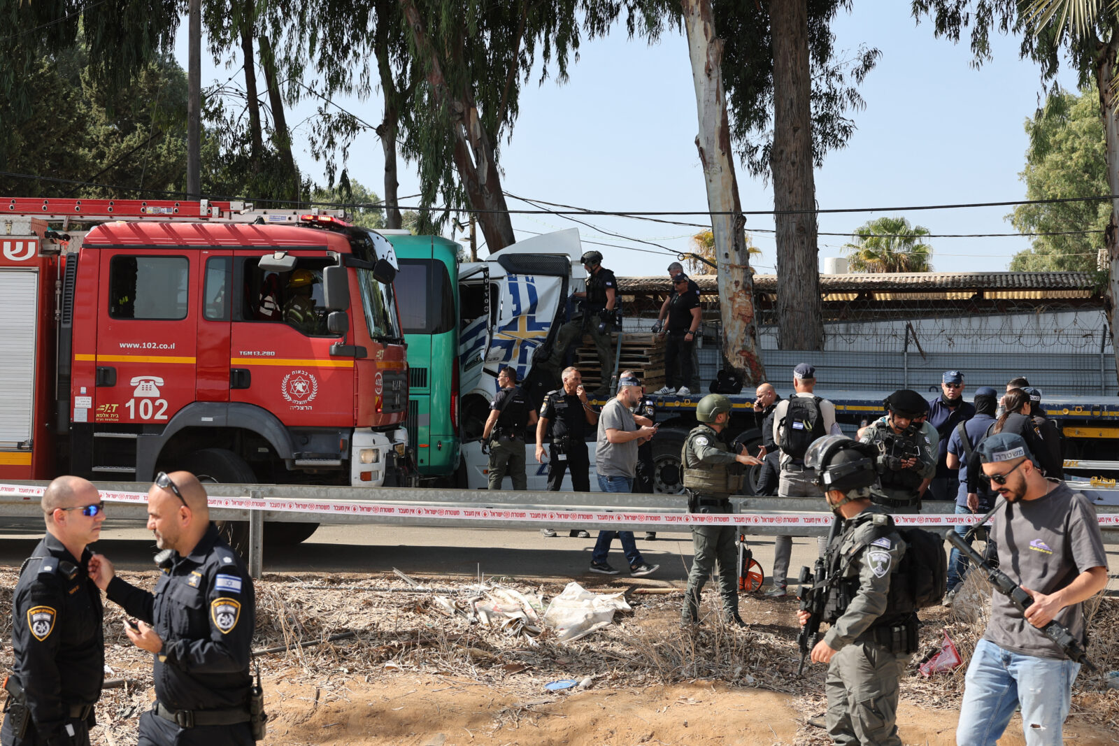 Truck rams into bus stop in central Israel, multiple casualties reported